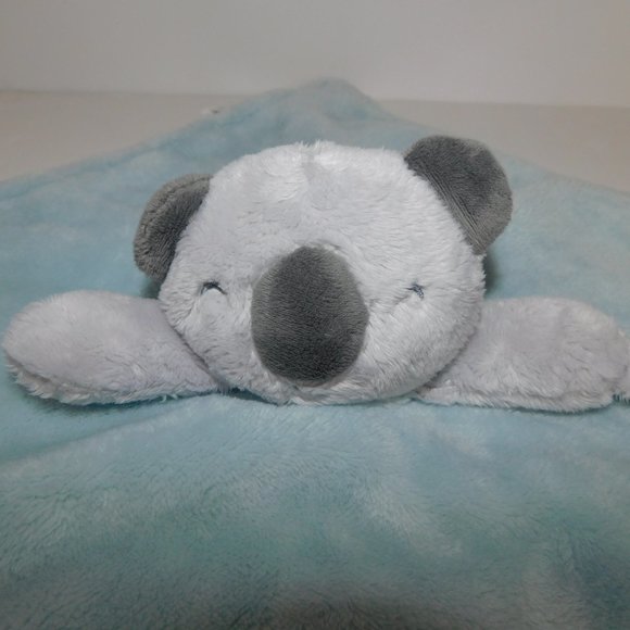 Carters Blue Gray Koala Bear Security Blanket Nunu Love with Pacifier Holder - Picture 3 of 7